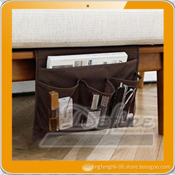Brown Bedside Caddy Table Cabinet Storage Organizer